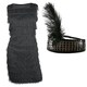 image 2 of Ladies Black Flapper Dress Black | XS