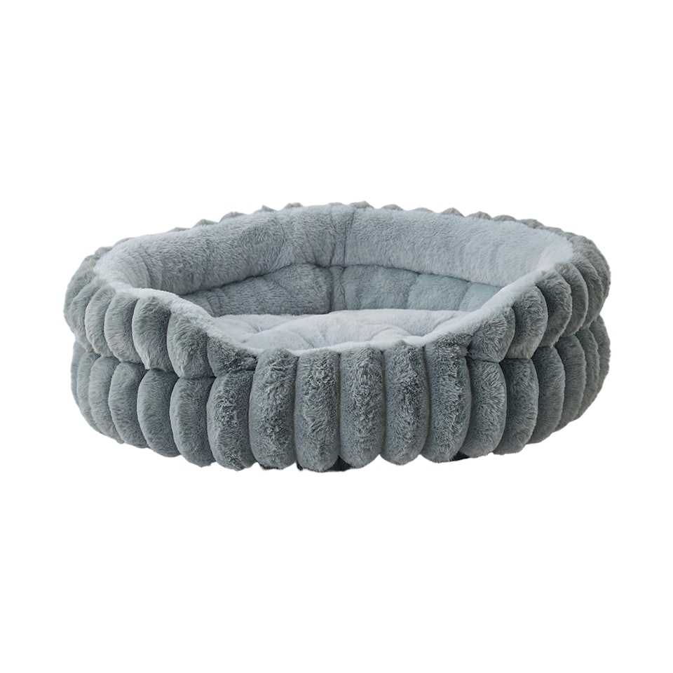 image 1 of Living and Home Pet Bolster Bed for Cat and Dog | Grey | M