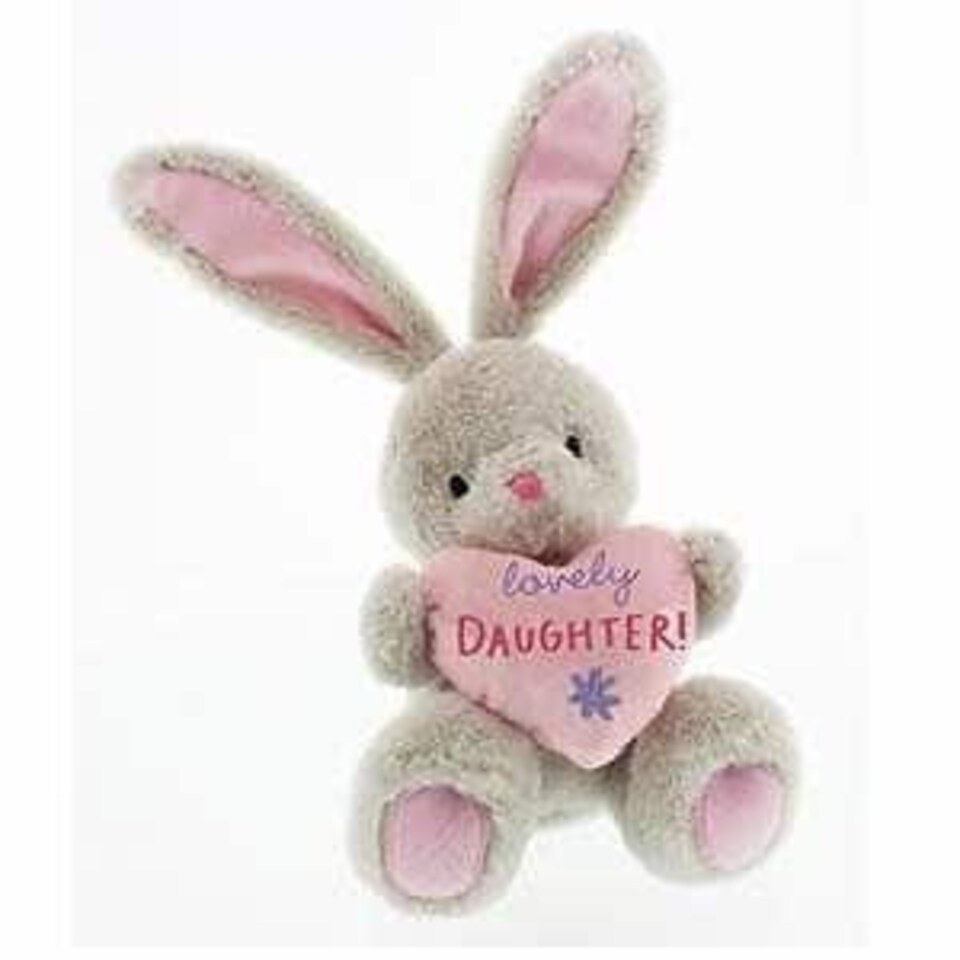 image 1 of Bebunni Rabbit Medium Sitting with Heart 16 cms - Daughter