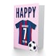 image 2 of Football Strip Kit Red Striped Top Age 7 Year Old Child Kids 7th Birthday Card