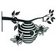 image 1 of Black Metal Beehive Tree Silhouette with Fixing Plate Decor Garden Ornament Gift