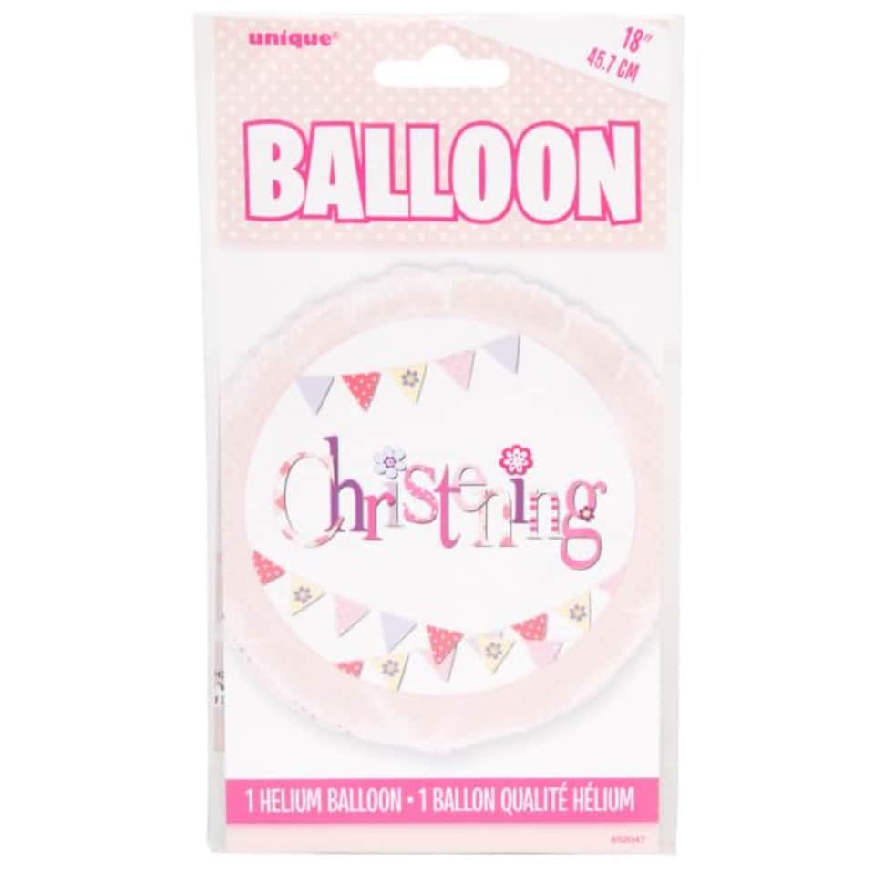 image 1 of Christening Pink Foil Helium Balloon 46cm / 18 in