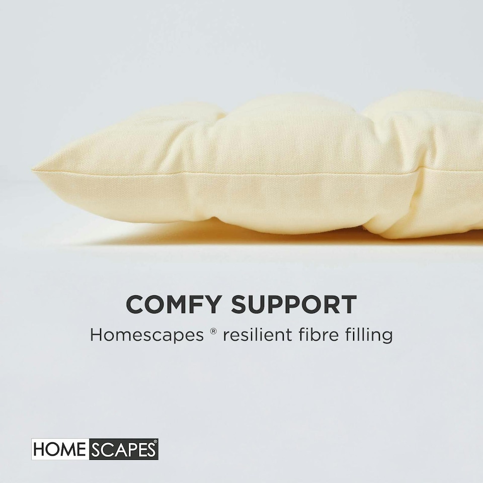 image 1 of Homescapes Garden Bench Cushion Luxury 2 Seater Cotton Indoor Outdoor Seat Pad | Cream | 108 x 42 cm | 1