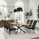 image 8 of Dining Chair - ergonomic seat shape, high backrest, padded, faux leather - Set of 4 Black