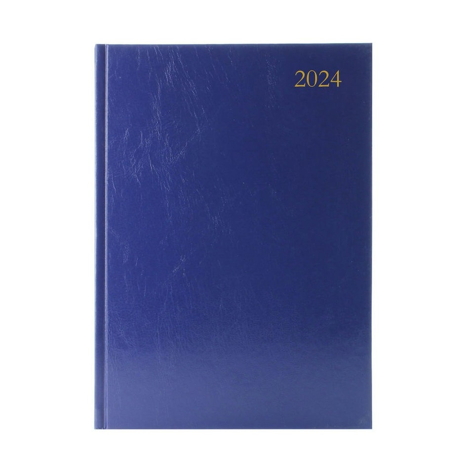 image 1 of 2024 A4 Day Per Page Blue Desk Diary