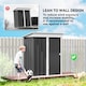 image 5 of Outsunny Steel Garden Shed, Small Lean-to Shed for Bike, 5x3 ft, Dark Grey