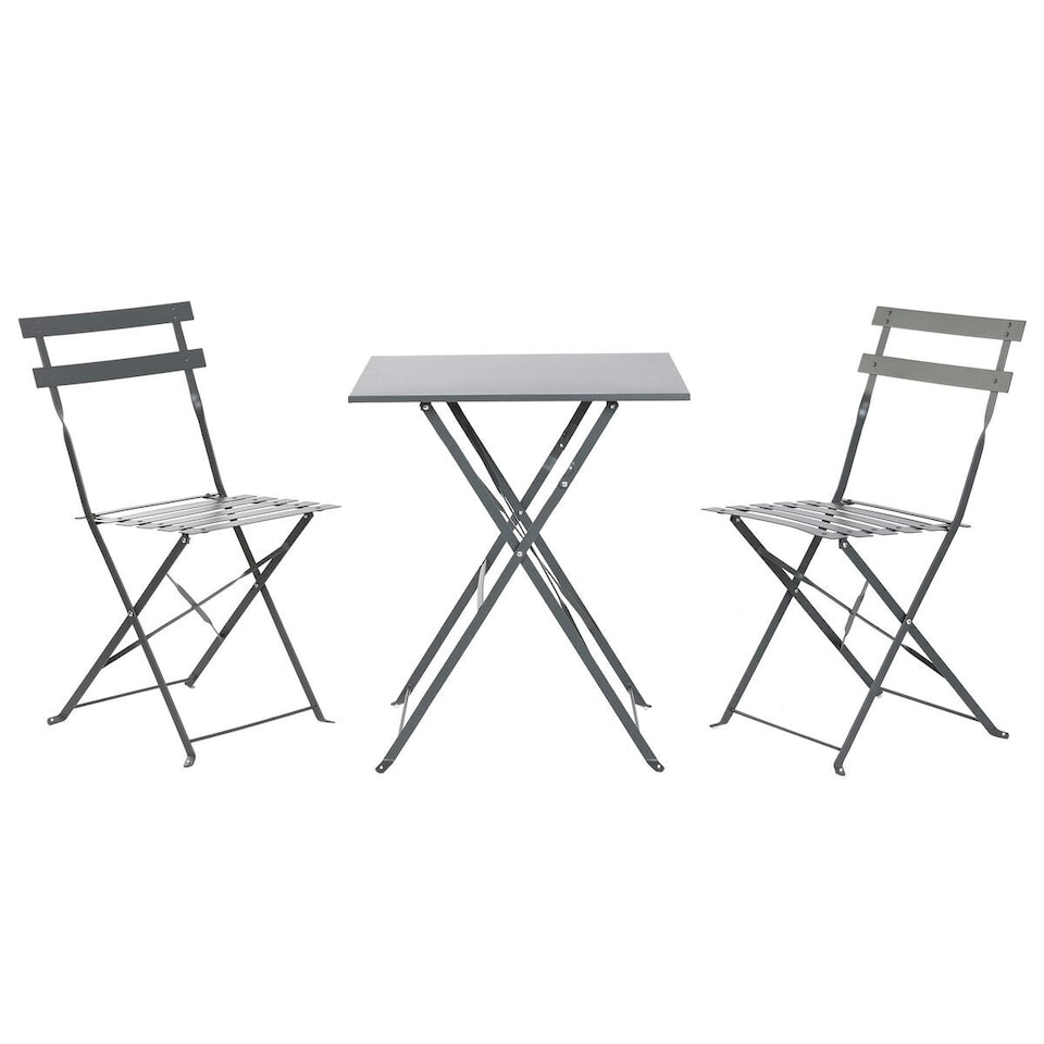 image 1 of Table set with 2 chairs Home ESPRIT Grey 60 x 60 x 71 cm N/A