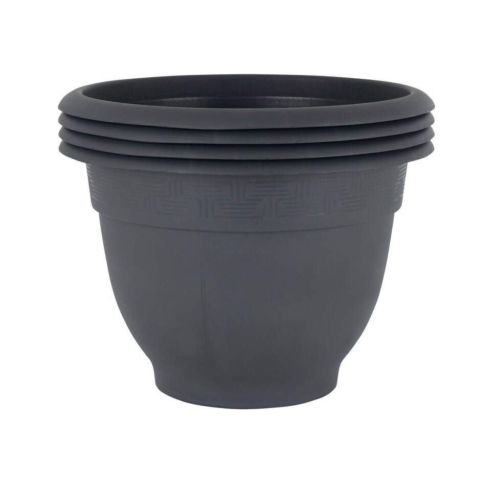 image 1 of Bell Pot 4x 48cm Round Plastic Garden Planter Orange