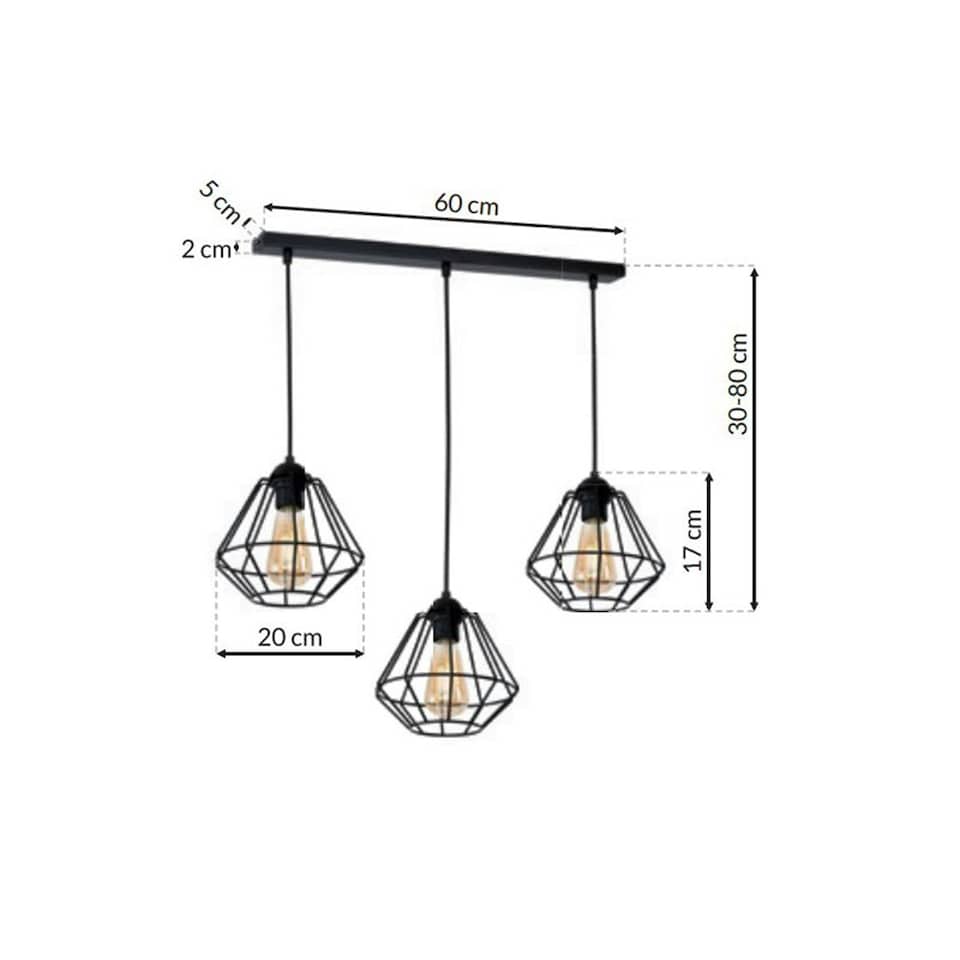 image 1 of Milagro Pendant Lamp Colin Black 3XE27