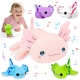 image 2 of Axolotl Plush Toy Set – 5PCS Cute Axolotl Stuffed Animals with Zipper Storage Bag
