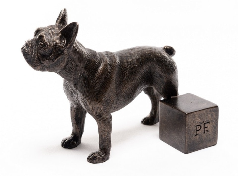 image 1 of Antique Bronze French Bulldog Plant Pot Feet - Set of 3 | Bronze
