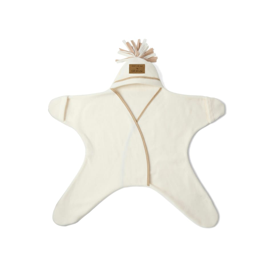 image 1 of Clair de Lune Star Fleece Wrap Blanket 0-6 Months - Cream