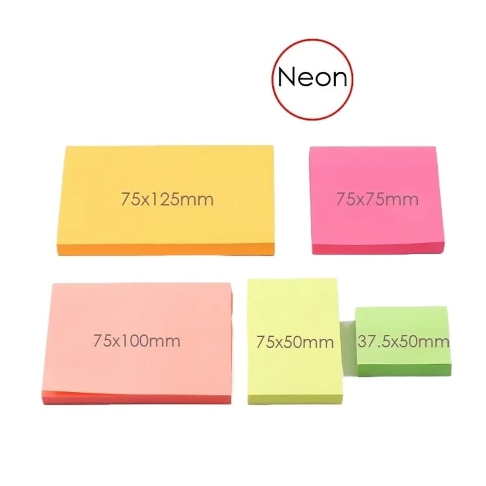 image 1 of Single Pack of 100 Sheets Fluorescent Green Color Sticky Notes 37.5x50mm | Green
