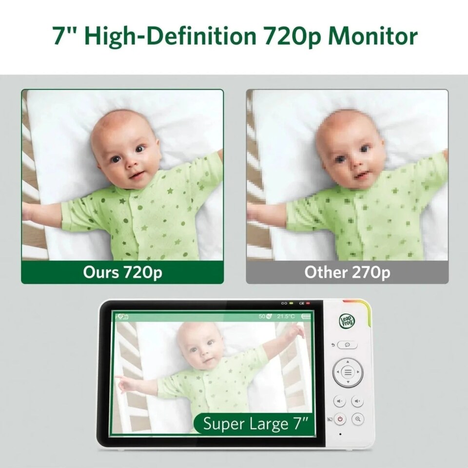 image 1 of LeapFrog LF5817HD 7" Wi-Fi HD Over-the-Cot Baby Monitor
