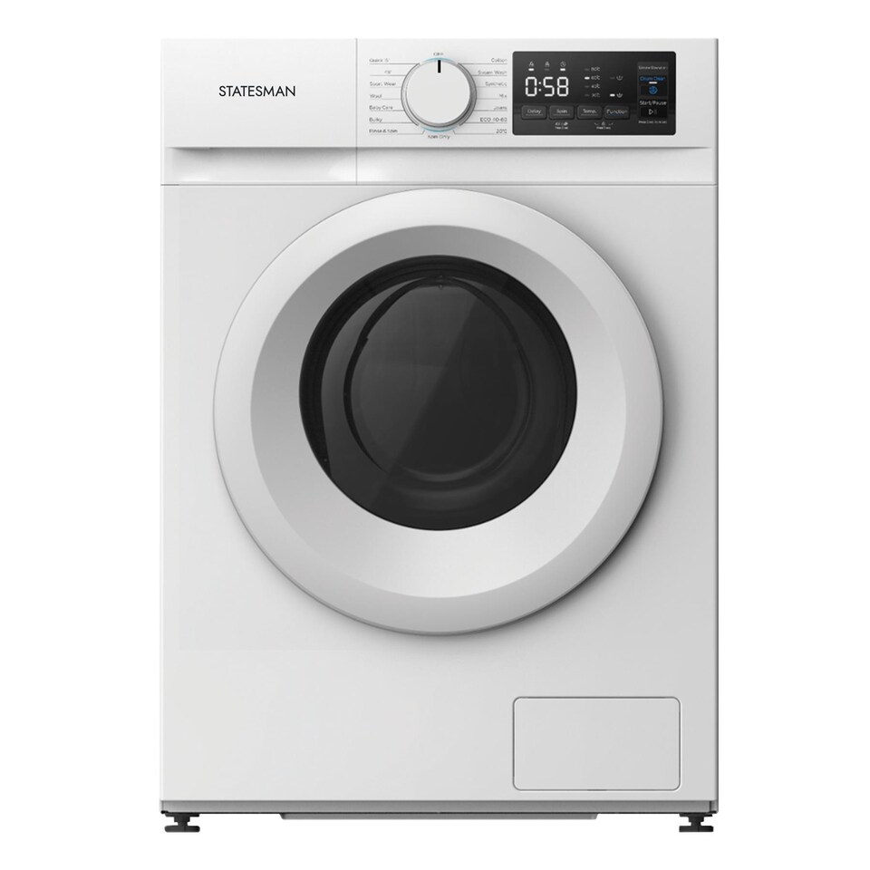 Statesman FWM1714W Freestanding Washing Machine 1400rpm, 7kg Load Capacity, 15 Programmes, Steam Wash, Child Lock, White