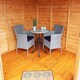 image 2 of Larkspur 7 x 7 Feet Double Door with Two Fixed Windows Summerhouse Brown