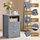 image 6 of Yaheetech Set of 2 End Tables with 2 Drawers-Grey