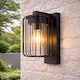 image 1 of CGC ALVIN Black Outdoor Cage Wall Lantern Light with Clear Polycarbonate Diffuser IP54