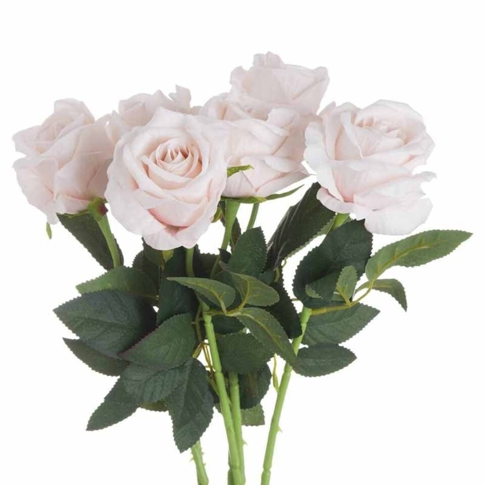 image 1 of Cream Tea Rose Artificial Flower - L6 x W9 x H53 cm - Pink