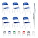 image 1 of Set of 6 Folding Dining Chairs with Metal Frame and Padded Seats