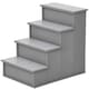 image 1 of PawHut 4 Step Wooden Dog Steps Pet Stairs Cat Ladder for Bed Couch, Grey