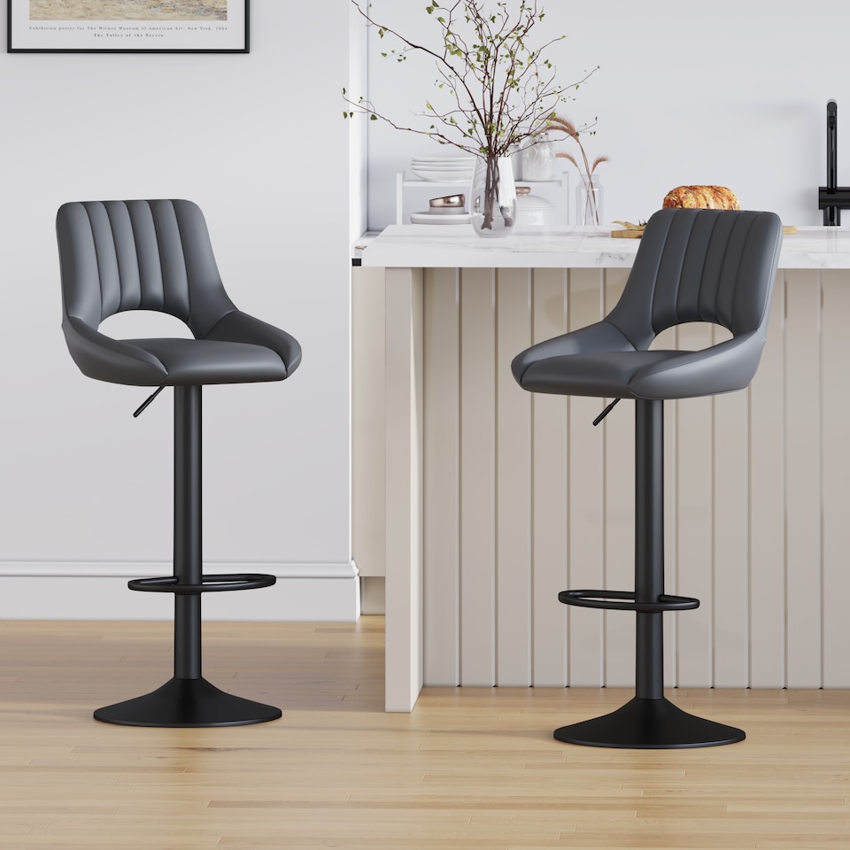 image 1 of MCC Direct Set of 2 Height Adjustable Bar Stool Kitchen Breakfast Chairs Stacey