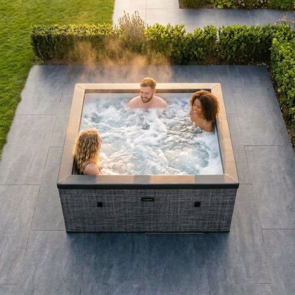 image 1 of Wave Garda 4 Person Eco Foam Hot Tub, Flint Grey