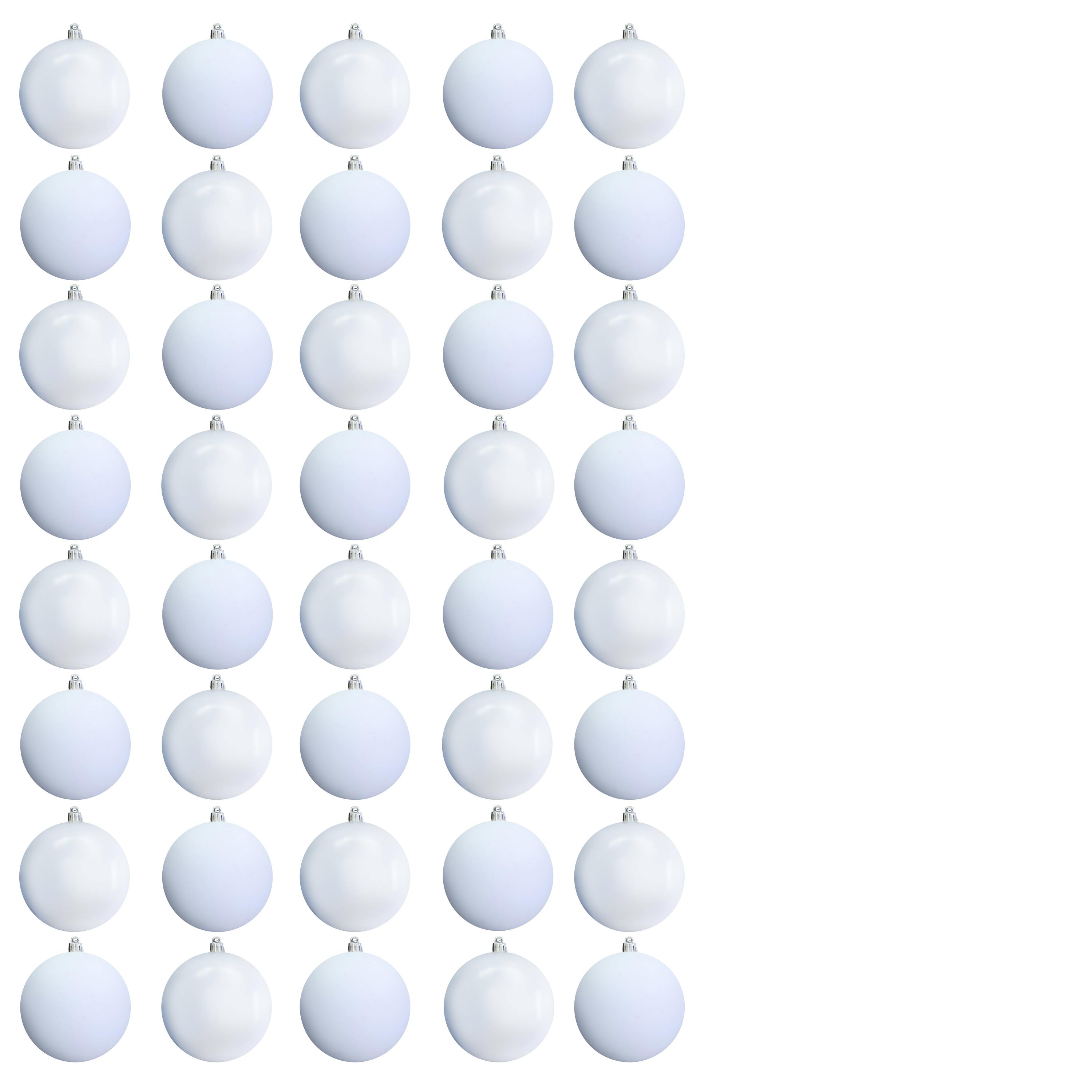 Christmas Tree World 10cm Bauble Set Shiny/Matt (40 pc) - White