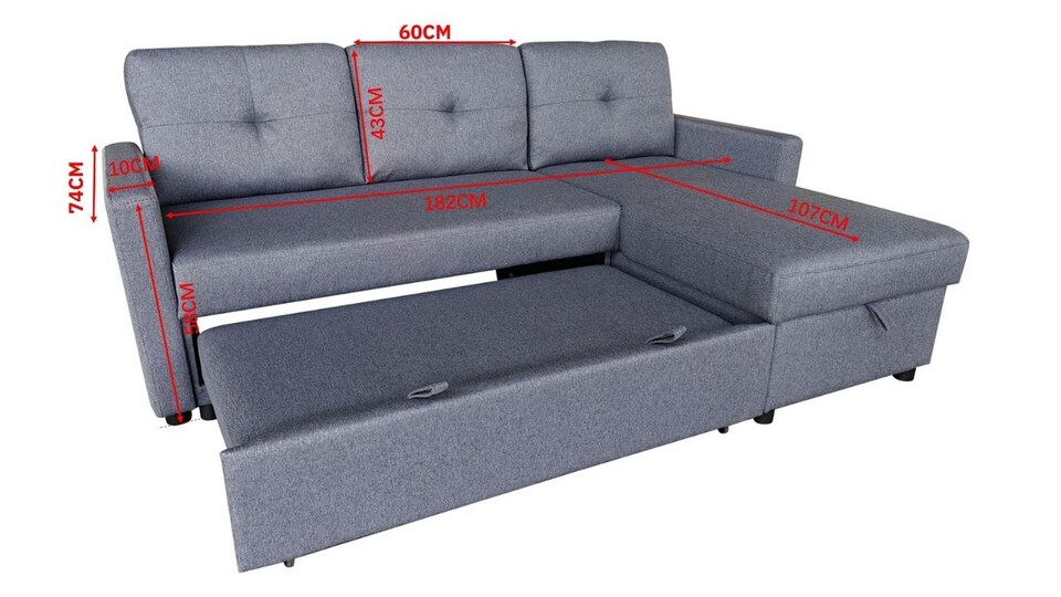 image 1 of The Savona 3 Seater Storage Sofa in Grey or Silver | Grey | One Size