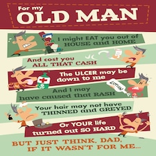 For My Old Man... If It Wasn't For Me... - Funny Father's Day Card