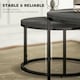 image 5 of HOMCOM 2 Pcs Stacking Coffee Table Set Steel Frame Marble-Effect Top Foot Pads 