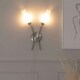 image 1 of ValueLights Maya Brushed Chrome 2 Way Curved Upright Reed Shaded Wall Light