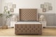 image 1 of Sloomy Luthor Mink Plush Bed Frame With Mattress With 50"  Upholstered Wingback Headboard 4'6 Double