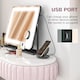 image 4 of HOMCOM Vanity Mirror with Lights, 6350 cm Lighted Makeup Mirror with 3 Colour Lighting Modes, 10 Magnifying, USB Charging Port, Phone Holder, 360 Degree Rotation, Touch Screen, for Dressing Table