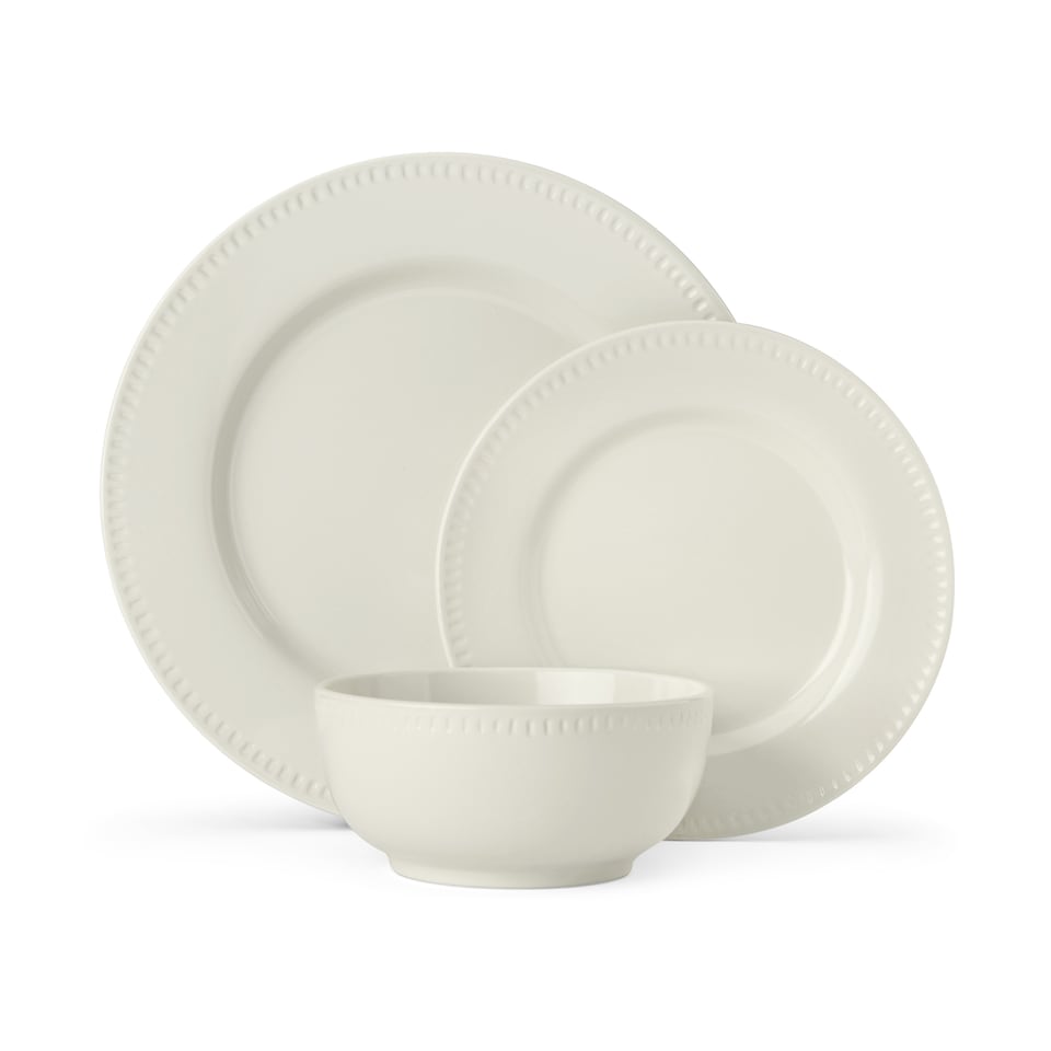 image 1 of Mikasa Dinner Set Cream Stoneware 12 Piece
