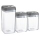 image 1 of Argon Tableware 3 Piece Flip Lock Plastic Food Storage Containers Set - Grey