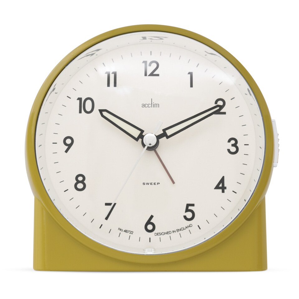 image 1 of Acctim Arlo Non-Ticking Sweep Luminous Tipped Hands Analogue Backlight Alarm Clock