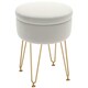 image 1 of HOMCOM 5L Velvet Footstool with Removable Lid for Bedroom, Cream White