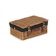 image 2 of 35cm Light Steamed Wicker Picnic Basket with Lining Black | Black | One Size
