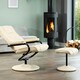image 2 of Gibson Swivel Recliner and Footstool - Cream