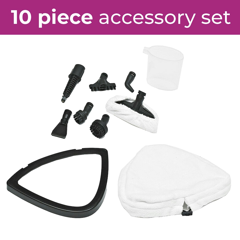 image 1 of Grey 10 in 1 1500W Hot Steam Mop Cleaner and Hand Steamer