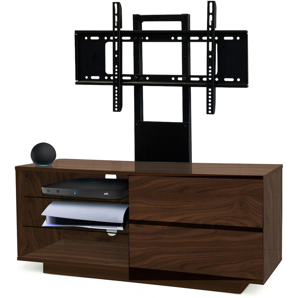 image 1 of Centurion Supports Gallus Walnut with 2-Walnut Drawers and 3-Shelf 32"-55" LED/LCD/Plasma Cabinet TV Stand with Mounting Arm | Multi | 1