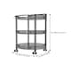 image 5 of Living and Home 3-Tier Multifunction Floor-standing Plastic Round Storage Cart Organizer Rack Black | One Size