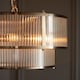 image 5 of Ridgeton Cylindrical Pendant Ceiling Light Antique Brass Plate & Clear Ribbed Glass 5x E14