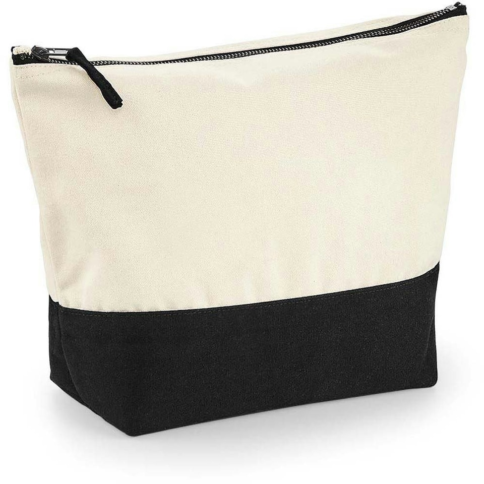 image 1 of Westford Mill Dipped Base Canvas Accessory Bag (Pack of 2) - Natural/Black - M | Cream