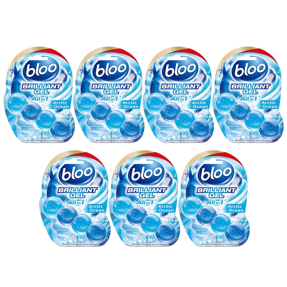 image 1 of Bloo Toilet Rim Block Brilliant Gel All in 1 Cleaner Arctic Ocean Scent 42g, 7 Pack | Multi | 7 Pack | 7