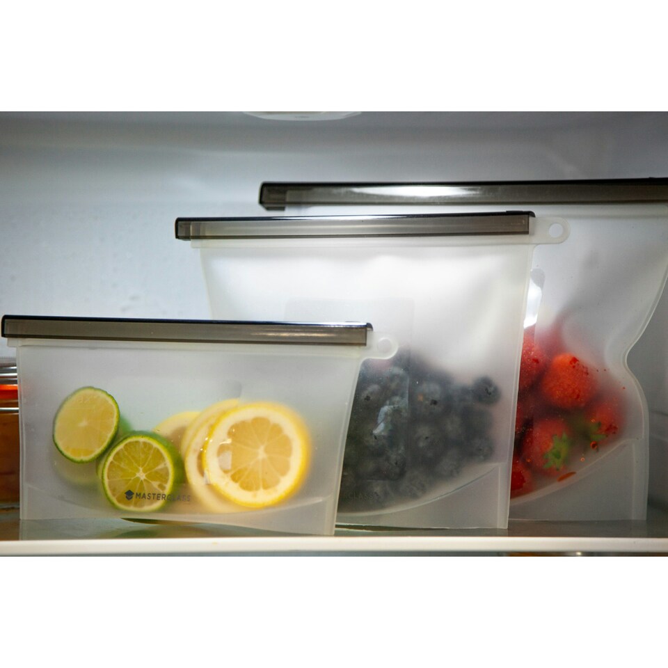 image 1 of MasterClass Food Storage Bag Clear Silicone 1L