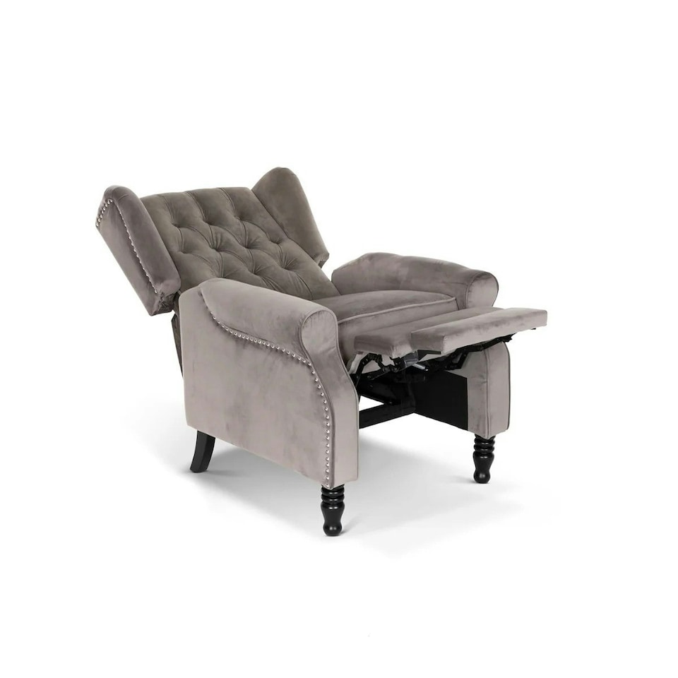image 1 of Windsor Luxury Pushback Recliner Armchair Grey