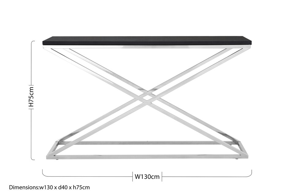 image 1 of Interiors by Premier Black and White Console Table, Luxury Modern Rectangular Console Table, Black Wood Hallway Console Table | Black
