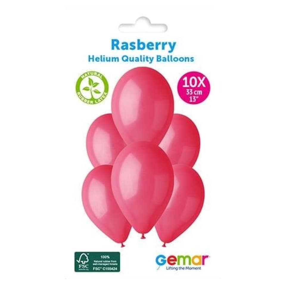 image 1 of Raspberry Pink Bio Latex Balloons 33cm / 13 in - Pack of 10